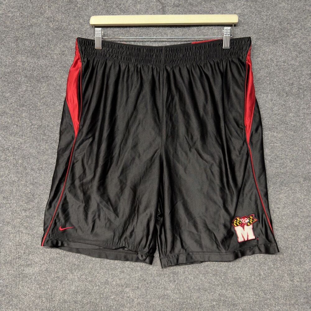 Vintage Nike Team Basketball Shorts Men S/M Maryland Terrapins NCAA Dazzle Silky